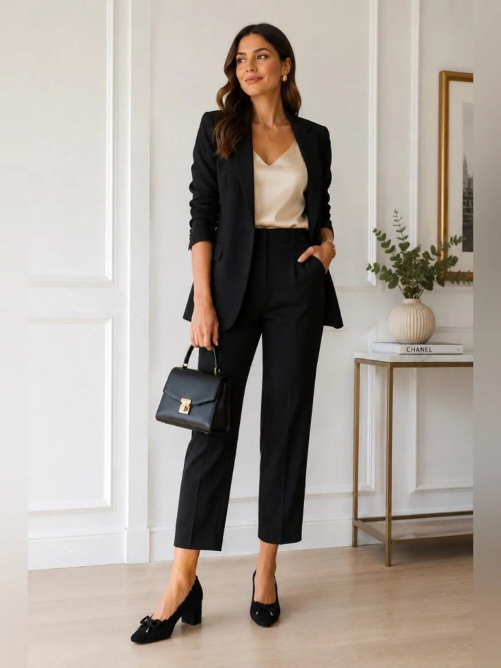 Kate Spade Saturday High Rise Flat Front Ankle Zip Trouser Pants Black Size 10